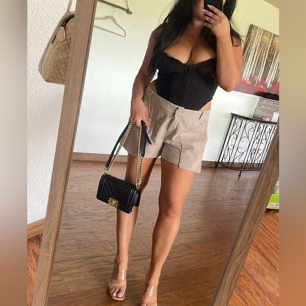 Tan cargo  shorts
